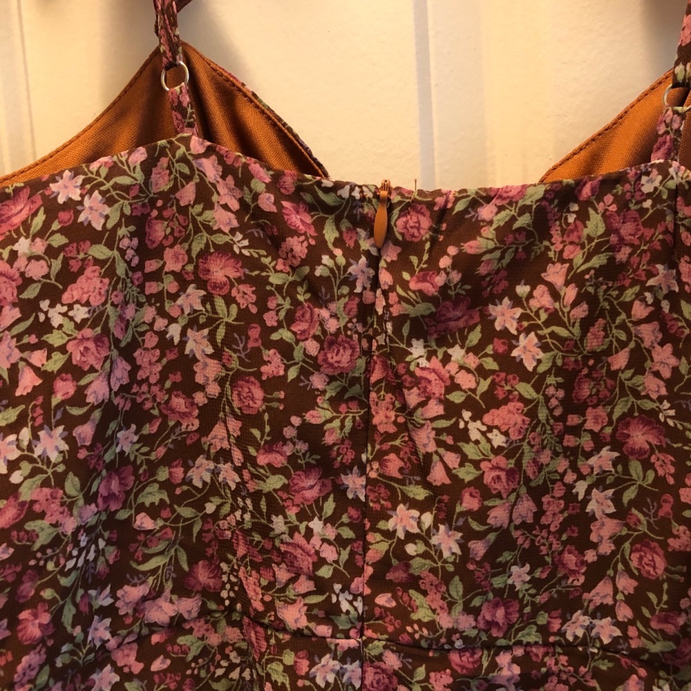 Brown Floral Midi Dress - Picture 6 of 8